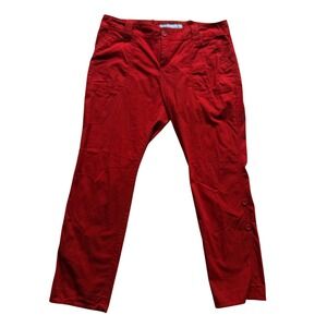 Old Navy Mens Red Straight Leg Cargo Pants Button Hem Utility Size 37x29